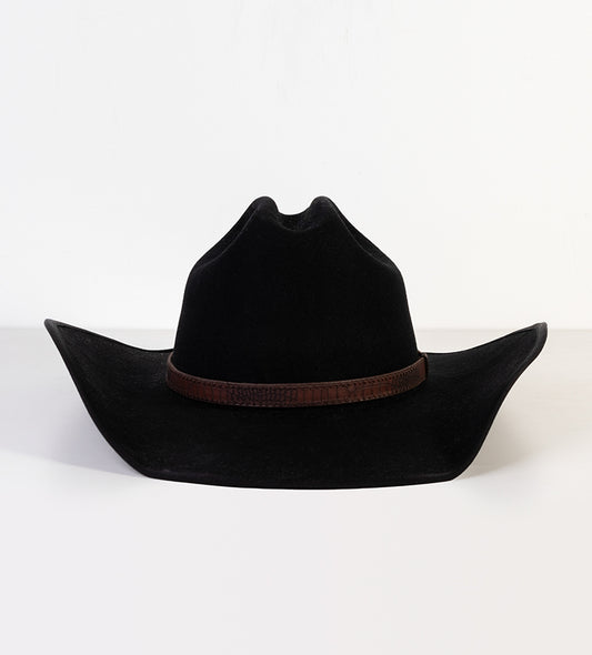 Black Fashion Cowboy Hat With Leather Hat Strap Wholesale